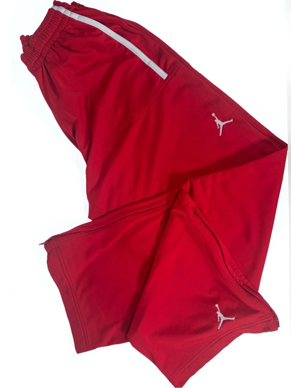 Jordan Jumpman Warm Up Pants Red White Ankle Zip Basketball Size L